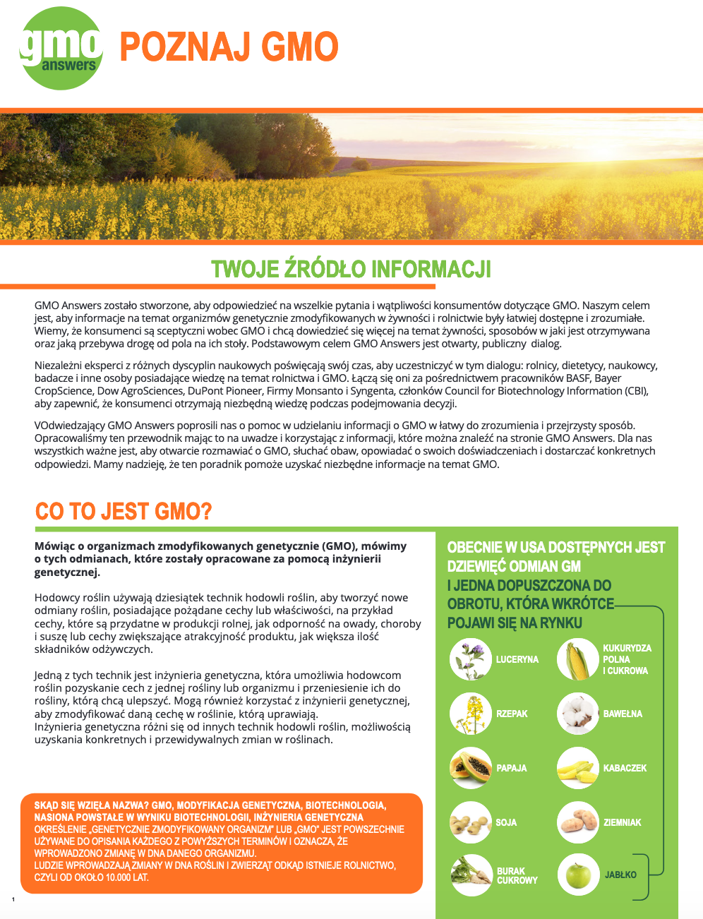 Get to Know GMOs